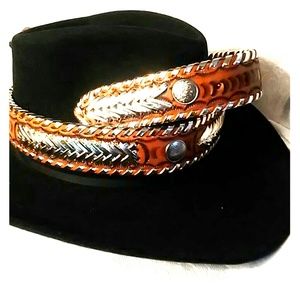 Handmade lace trim Western belt. size 39 - 43